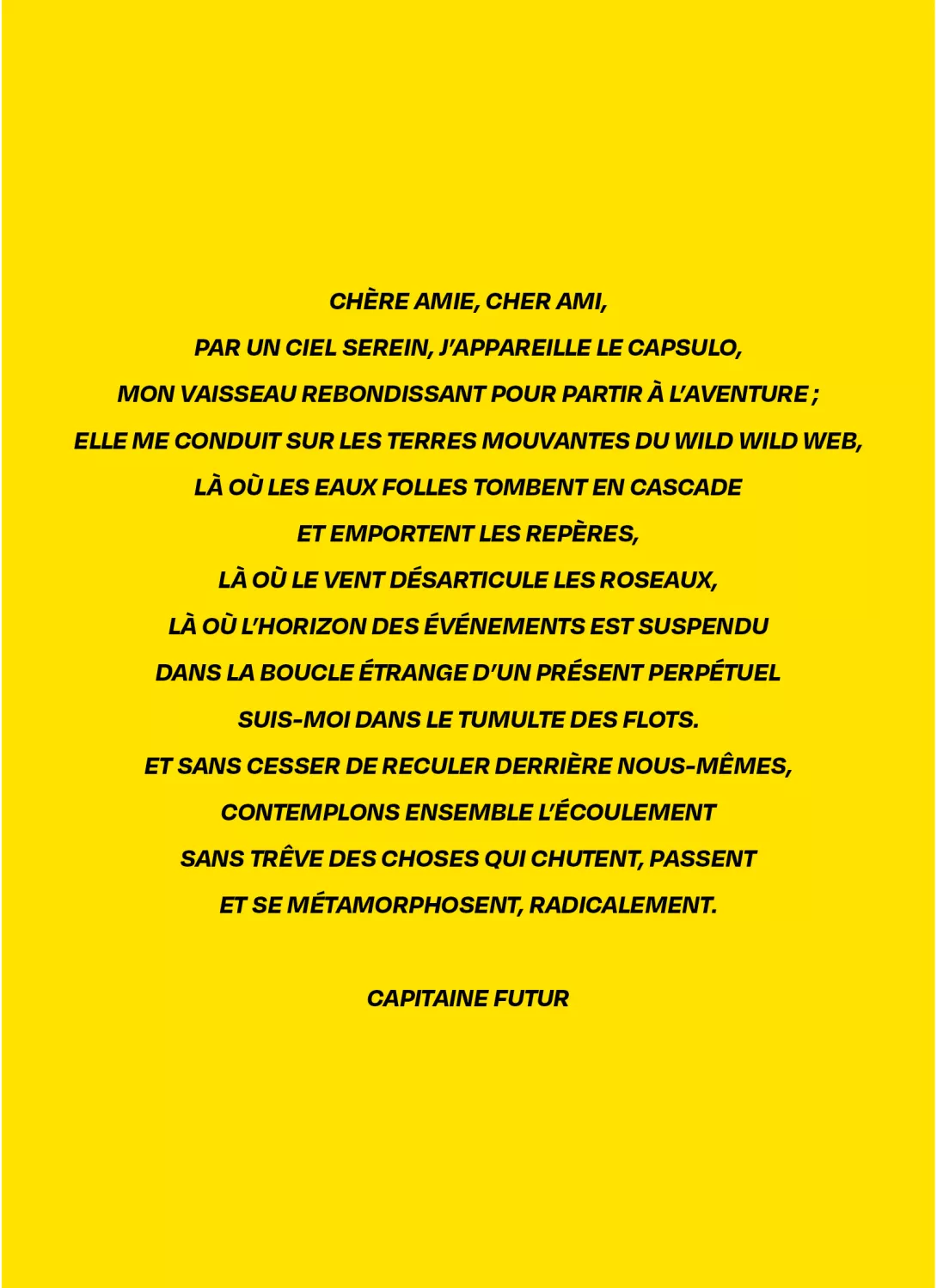 La lettre de Capitaine futur