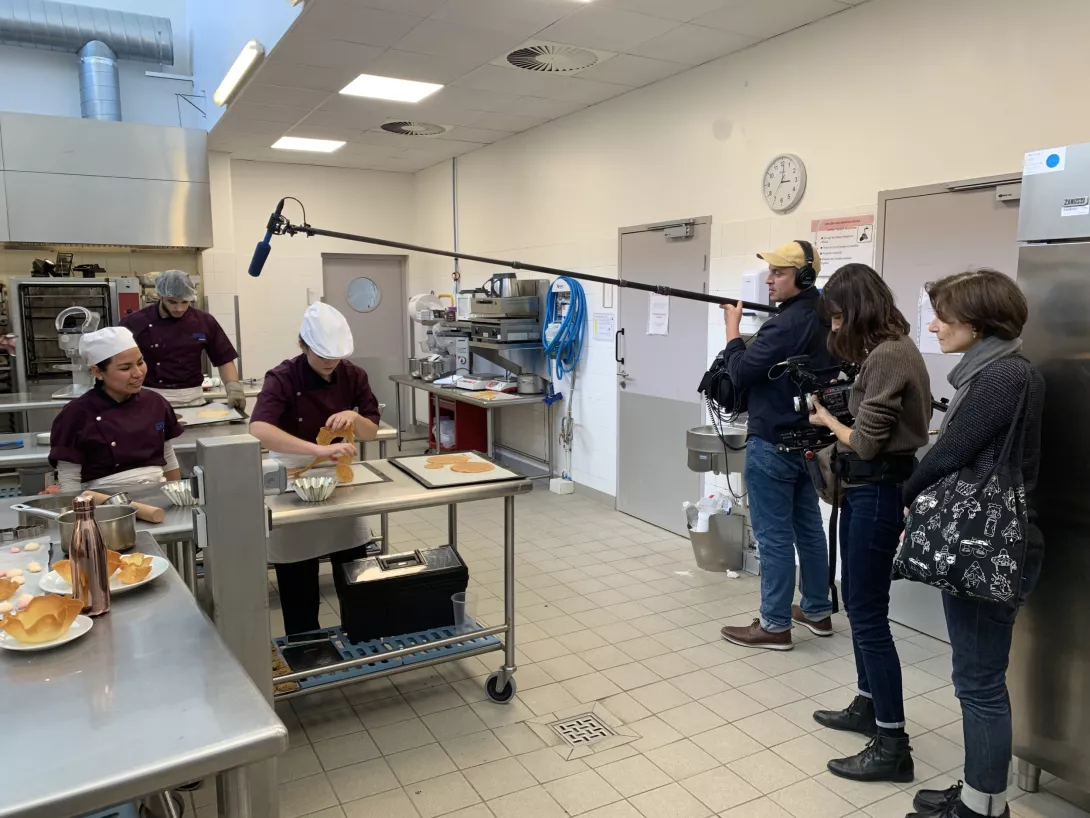 Tournage dans les ateliers cuisine
