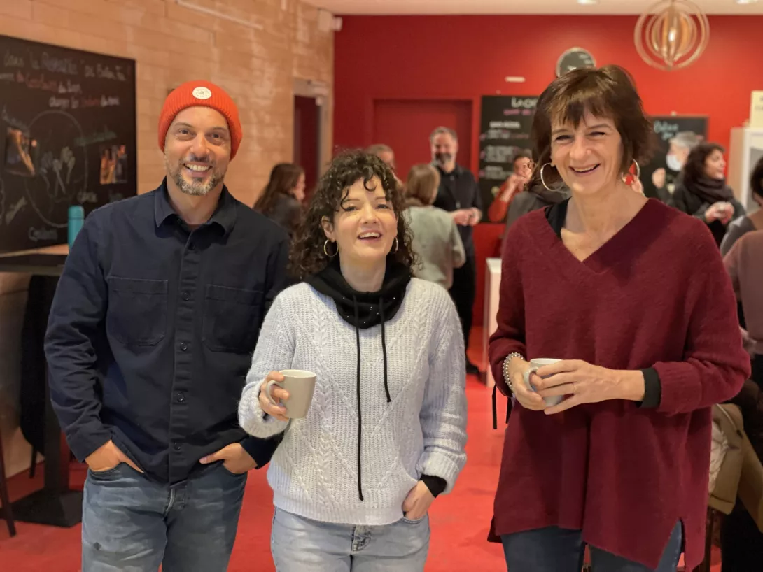 Nos artistes complices : Lionel Bègue, Pauline Bureau et Olivia Burton (de gauche à droite)