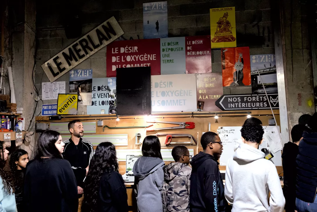 Forum des métiers du ZEF, dans les espaces du théâtre, à destination de cinq classes de collège et d'une classe de lycée. Soit, au total.... 142 élèves ! - ZEF - Côté cour - Décembre 2024 © Vincent Beaume